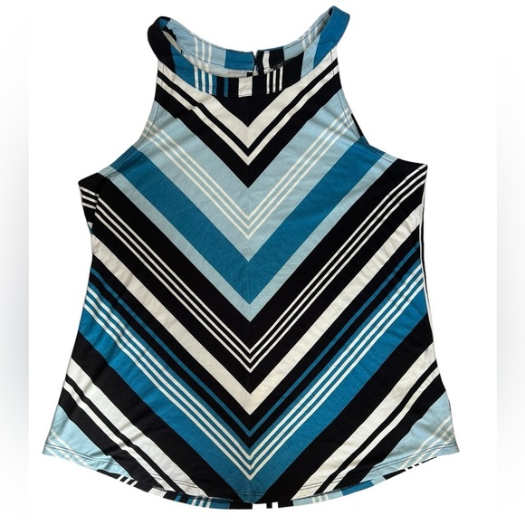Adrianna Papell - Womens Sleeveless Striped Top Sz. MD - Picture 1 of 8